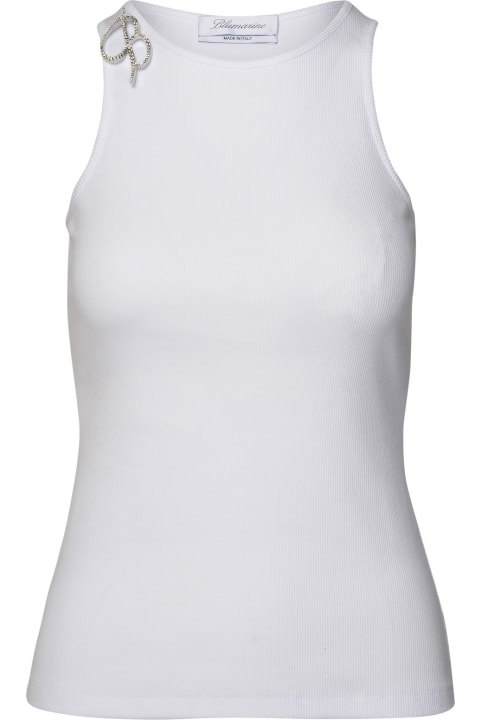 Blumarine Topwear for Women Blumarine White Cotton Tank Top
