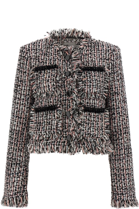 self-portrait for Women self-portrait 'black Fringed Boucle' Short Jacket