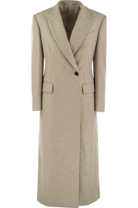 Fashion for Women Brunello Cucinelli Lightweight Wool Cloth Coat With Jewellery