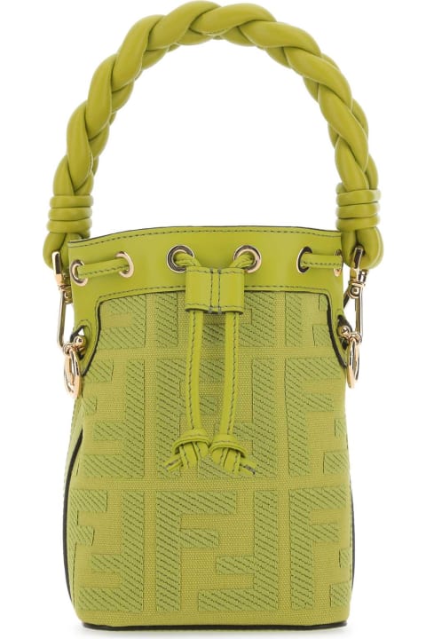 Fashion for Women Fendi Pistachio Fabric And Leather Mini Mon Tresor Bucket Bag