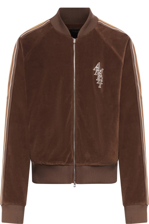 Coats & Jackets for Men AMIRI Brown Stack Velour Track Jacket