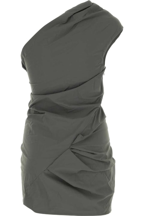 Entire Studios Clothing for Women Entire Studios Dark Grey Nylon Stretch Mini Pillar One-shoulder Dress