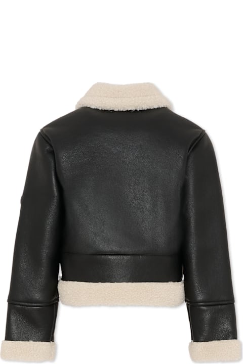 Homeware Michael Kors Brown Faux Fur Coat For Girl With Logo