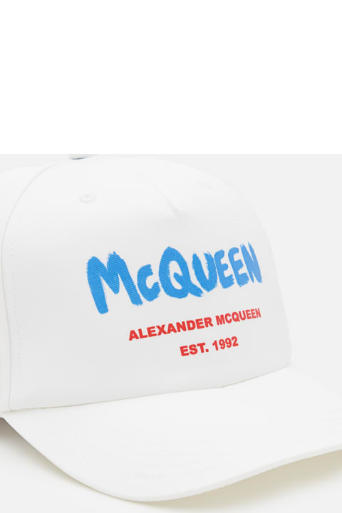 メンズ Alexander McQueenのアクセサリー Alexander McQueen Tonal Graffiti Baseball Hat