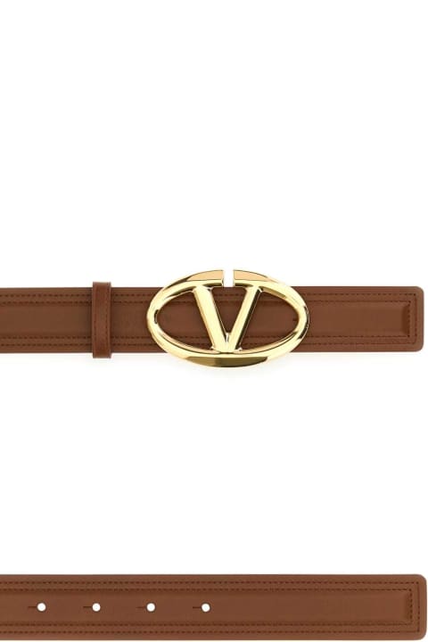 Valentino Garavani Belts for Women Valentino Garavani Caramel Leather Reversible Belt