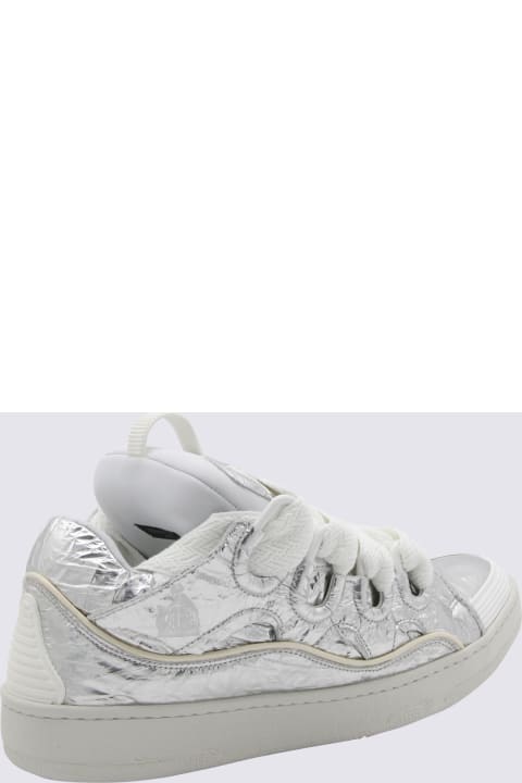 Lanvin Sneakers for Men Lanvin Silver Leather Curb Sneakers