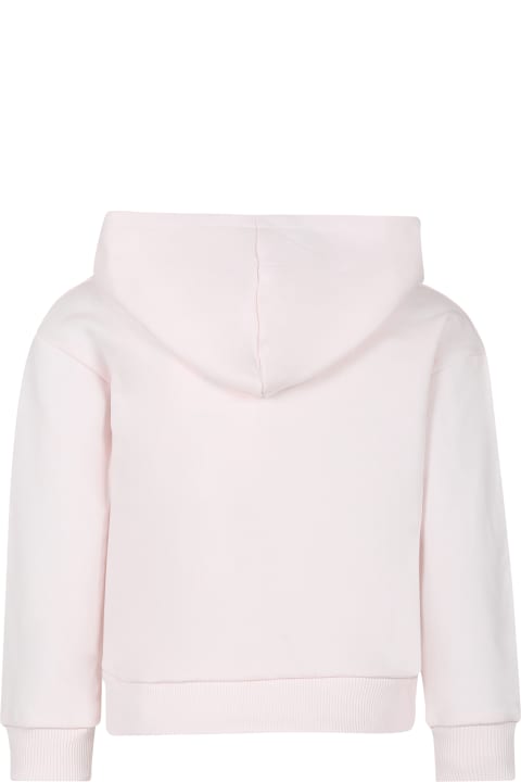 Topwear for Girls Lanvin Pink Sweatshirt With Hood For Girl With Logo