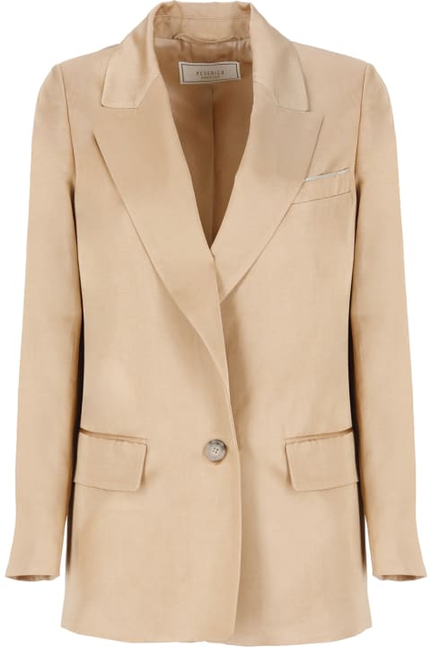 ウィメンズ Pesericoのコート＆ジャケット Peserico Linen And Cotton Blend Blazer