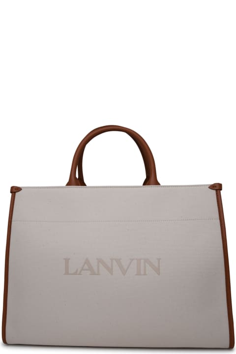 Bags for Men Lanvin Ivory Canvas Bag