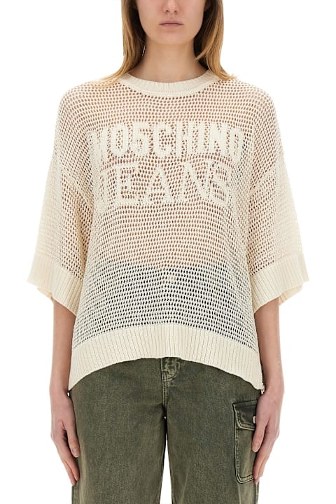 M05CH1N0 Jeans Sweaters for Women M05CH1N0 Jeans Mesh Shirt With Logo