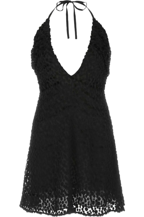ウィメンズ新着アイテム Saint Laurent Black Crepe Mini Dress