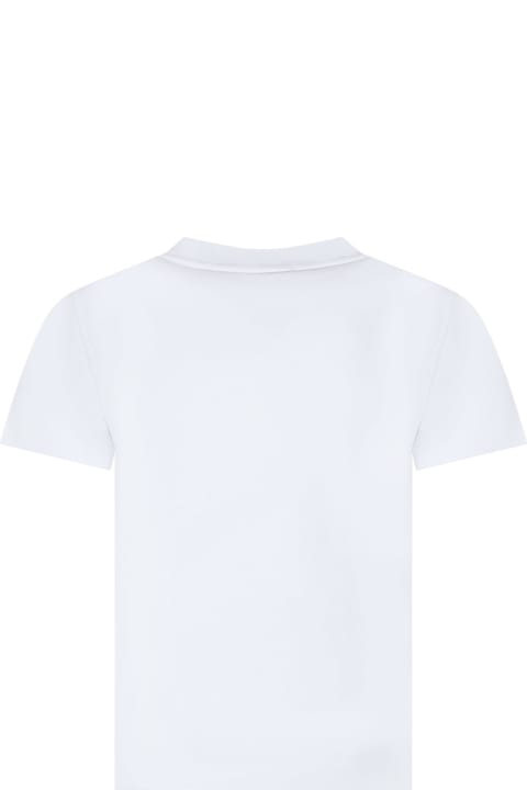 Alessandro Enriquez for Kids Alessandro Enriquez White T-shirt For Girl With Mermaid Print And Stars