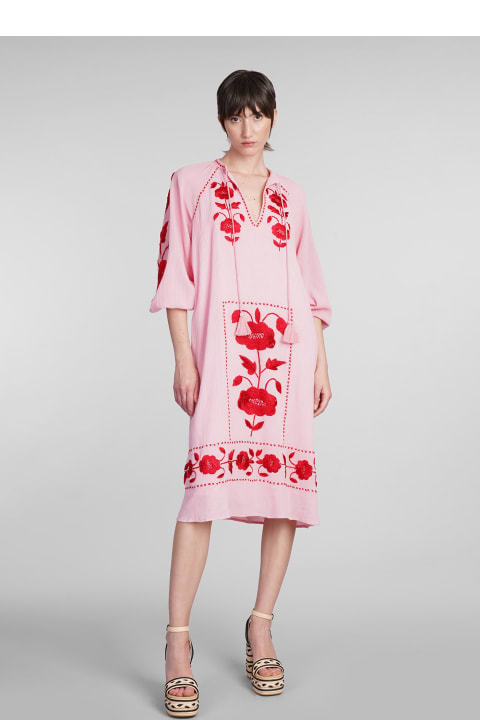 Antik Batik for Women Antik Batik Ila Dress In Rose-pink Cotton