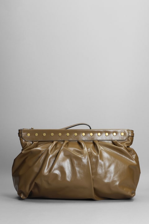 Luz Clutch In Khaki Leather