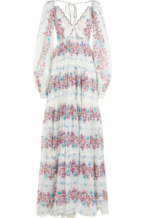 ウィメンズ Etroのワンピース＆ドレス Etro Floral Printed Open-back Flared Maxi Dress
