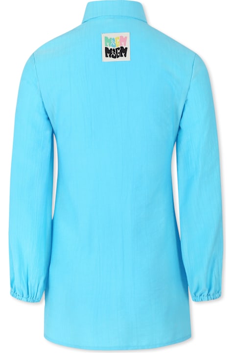 Homeware MSGM Light Blue Dress For Girl With Logo