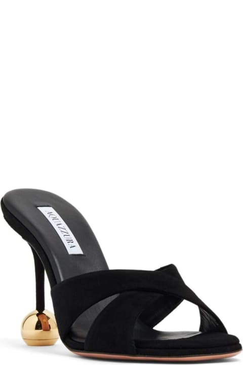Aquazzura Sandals for Women Aquazzura Black Sandals With High Sculpted Heel In Suede Woman