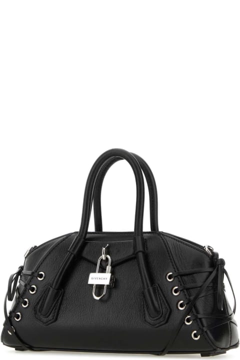 Bags for Women Givenchy Black Leather Mini Antigona Stretch Handbag