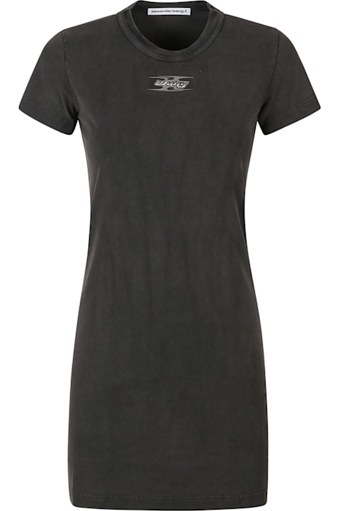 Fashion for Women Alexander Wang Blade Logo Shrunken T-shirt Mini Dress