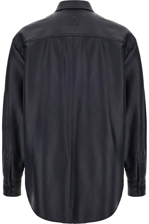 Clothing for Men Off-White Black Leather Shirt