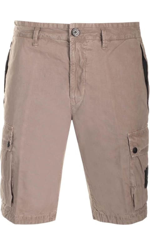 Stone Island Pants for Men Stone Island Logo Patch Knee-high Shorts