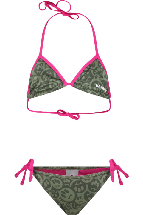 Swimwear for Girls Barrow Green Bikini For Girl With Smiley Print