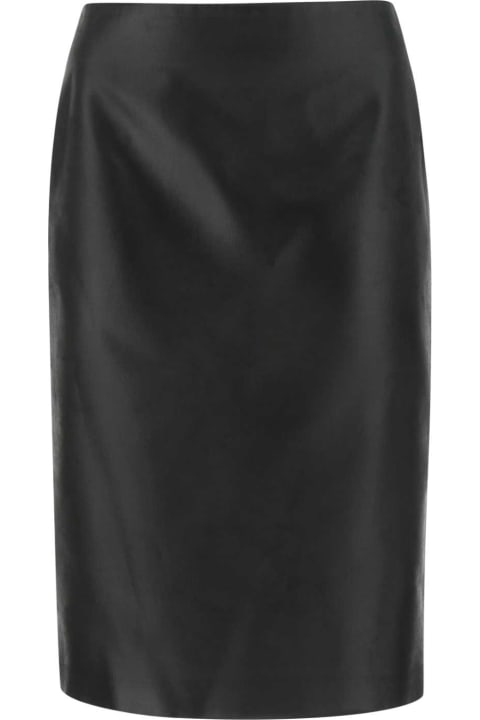 Saint Laurent Clothing for Women Saint Laurent Black Satin Skirt