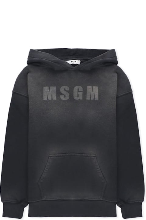 MSGM for Kids MSGM Logo Printed Straight Hem Hoodie