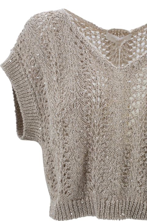 Antonelli for Women Antonelli Lace Knit Top With Sequins
