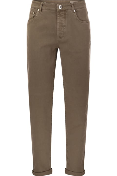 Brunello Cucinelli Pants for Men Brunello Cucinelli Five-pocket Traditional Fit Trousers In Light Comfort-dyed Denim