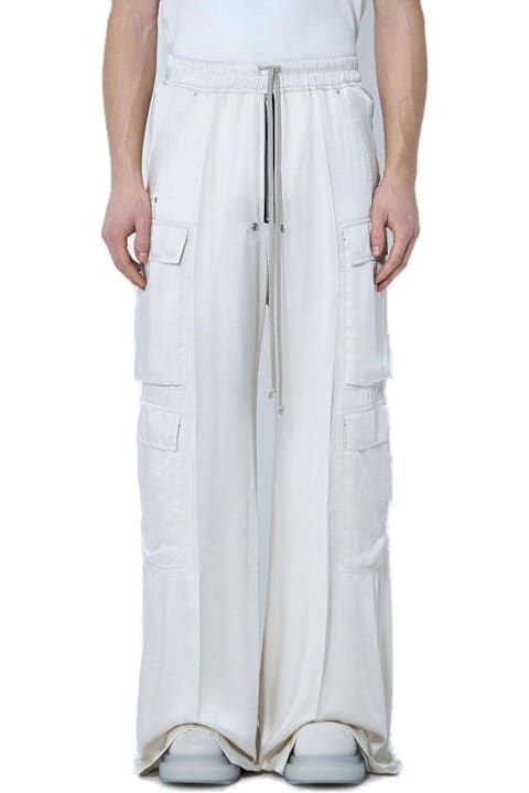 Pants for Men Rick Owens Satin Drawstring Cargo Pants