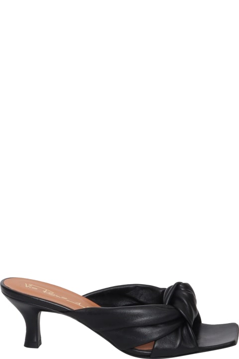 Via Roma 15 Shoes for Women Via Roma 15 Black Leather Sandal