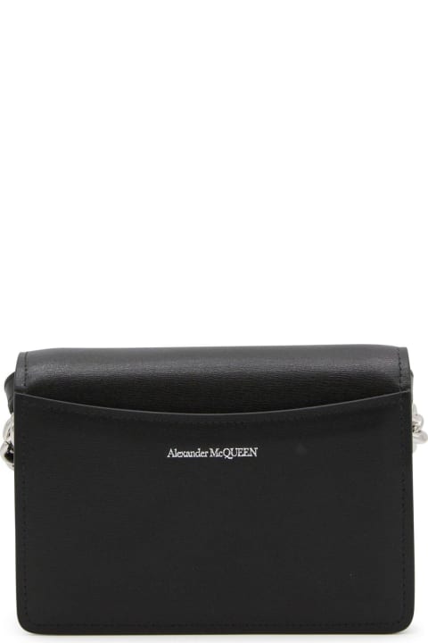 Alexander McQueen Shoulder Bags for Women Alexander McQueen Four Ring Foldover Top Clutch Bag