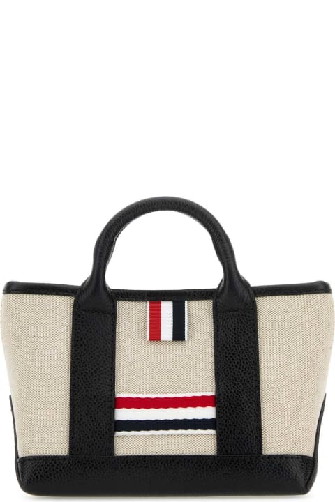 Thom Browne for Women Thom Browne Sand Canvas Micro Rwb-stripe Handbag