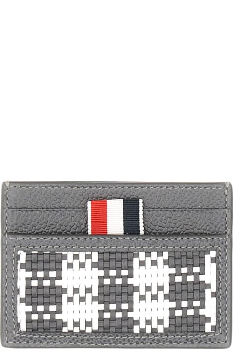 Wallets for Women Thom Browne Woven Leather Card Case