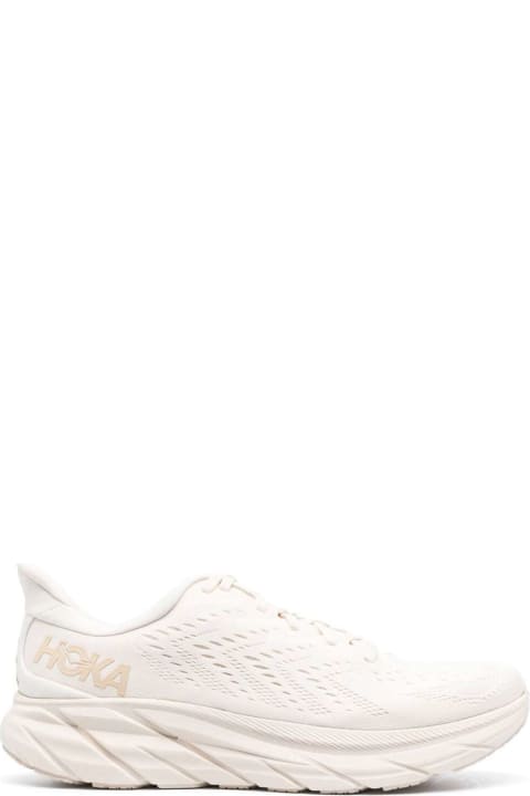 'clifton' White Sneakers With Logo Man Hoka One One