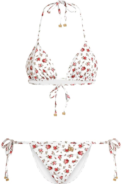 أدوات منزلية Dolce & Gabbana Roses Print Bikini Set