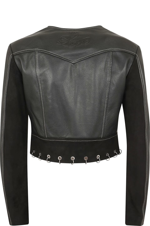Pinko Coats & Jackets for Women Pinko Leather And Suede Biker Jacket