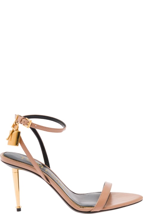 Black Leather Sandals With Padlock Detail Tom Ford Woman