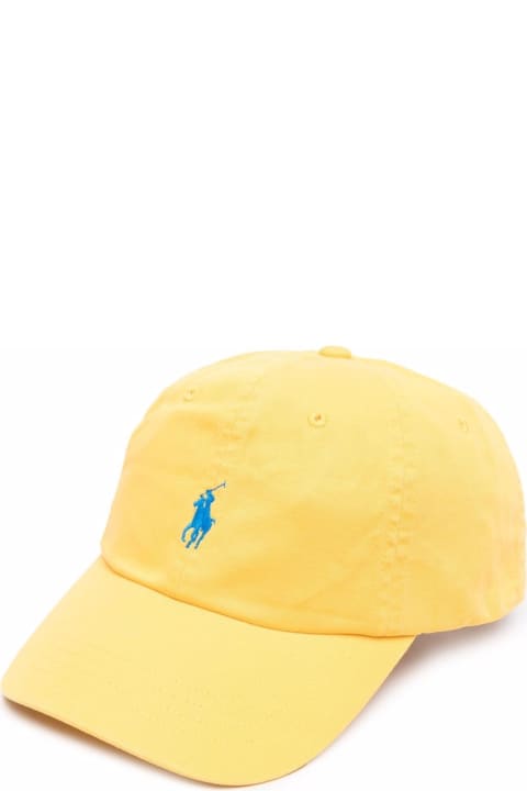 メンズ新着アイテム Ralph Lauren Yellow Baseball Hat With Contrasting Pony