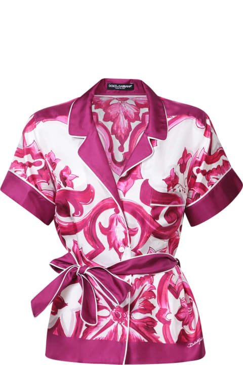 Underwear & Nightwear for Women Dolce & Gabbana Tie-waist Printed Shirt