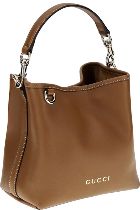 Gucci Shoulder Bags for Women Gucci Gg Emblem Leather Bucket Bag