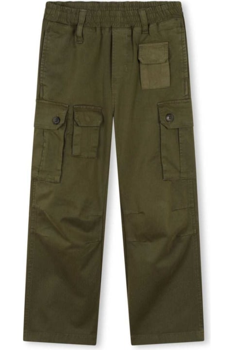 Homeware Marc Jacobs Green Cargo Pants With Pockets And Logo Application In Cotton Blend Boy