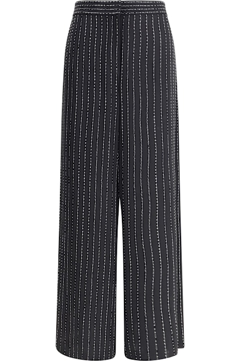 Homeware Giorgio Armani Wide-leg Silk Pants With Strass