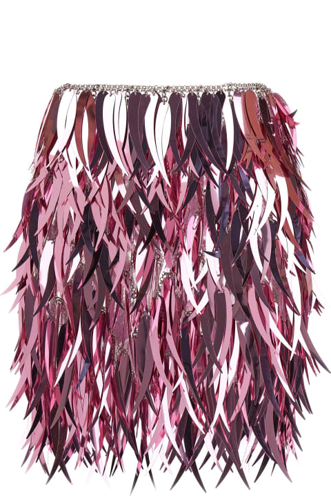 Paco Rabanne for Women Paco Rabanne Metallic Feather Skirt