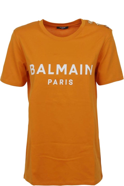 Balmain Topwear for Women Balmain Logo Print Embellished T-shirt