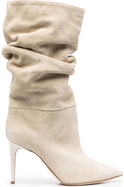 Paris Texas Shoes for Women Paris Texas Beige Calf Leather Suede Ankle Boots