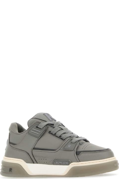 REPRESENT for Men REPRESENT Dark Grey Leather Studio Sneakers