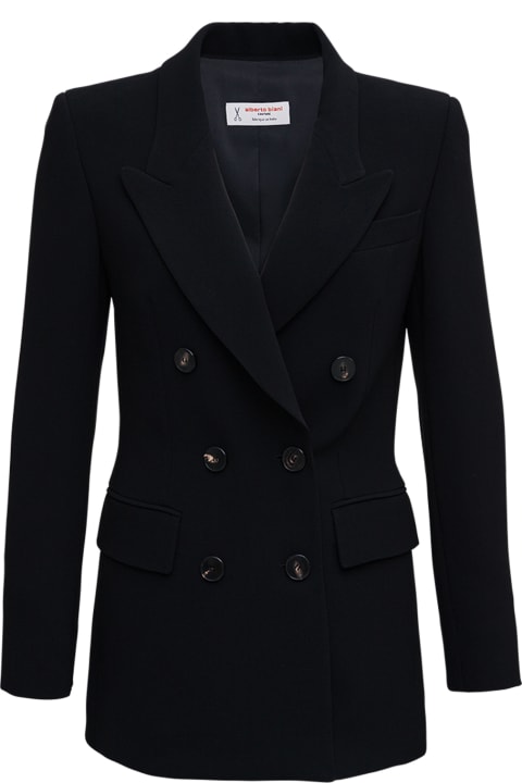 Alberto Biani Coats & Jackets for Women Alberto Biani Double-breasted Jacket In Black Cady
