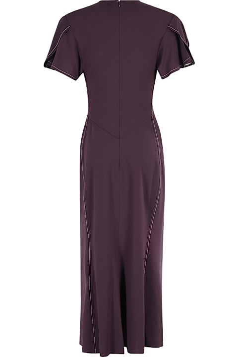 Homeware Victoria Beckham Gathered V-neck Midi Dress